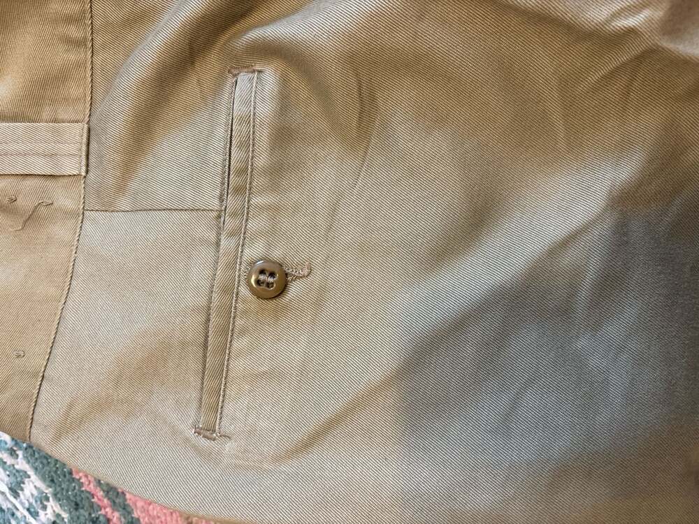 K: Original WWII Korean War US Army Chino Cotton Pants 34 not 32 - Picture 5 of 10